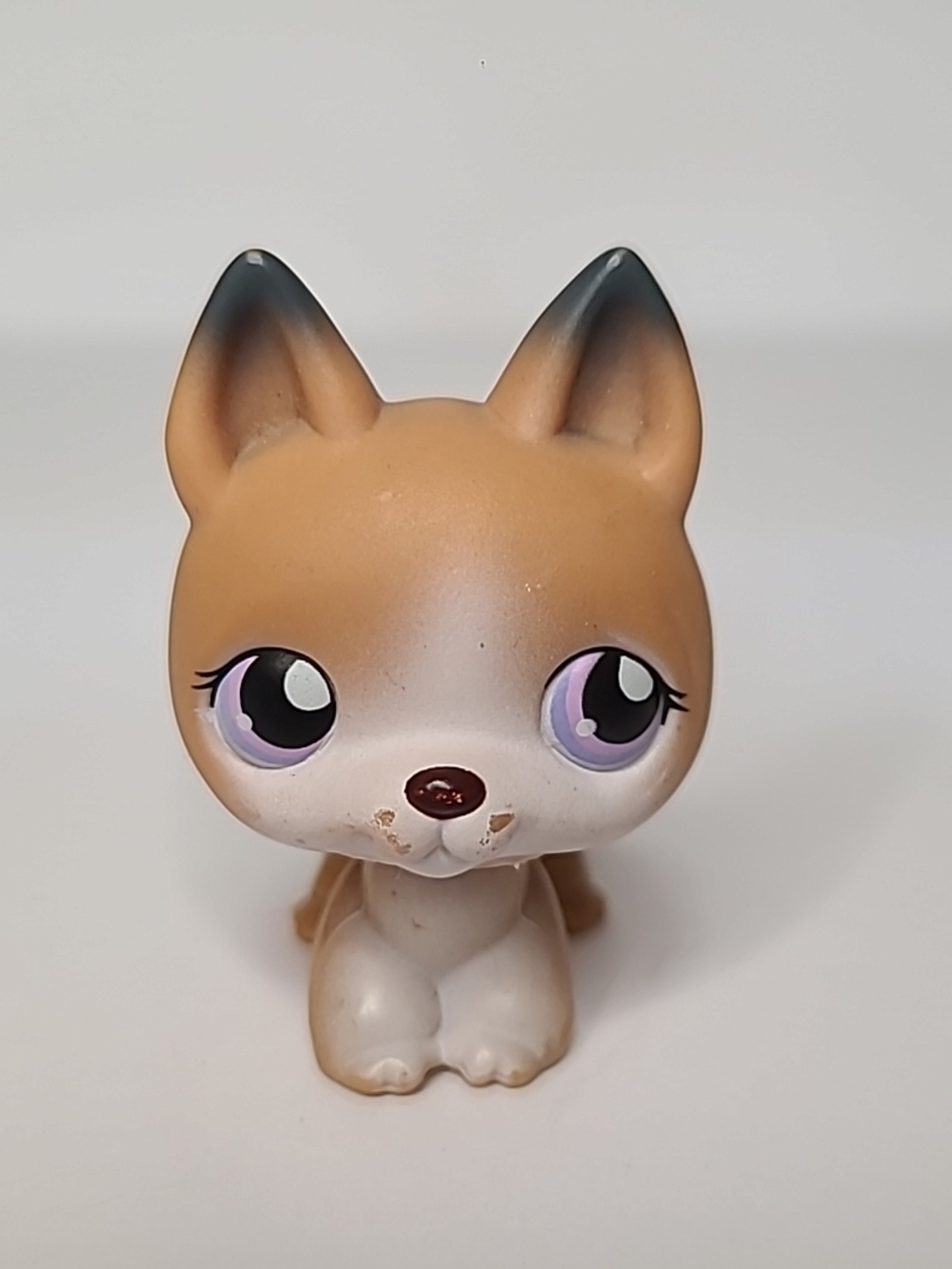 Littlest Pet Shop #112 German Shepherd Dog LPS Purple Eyes